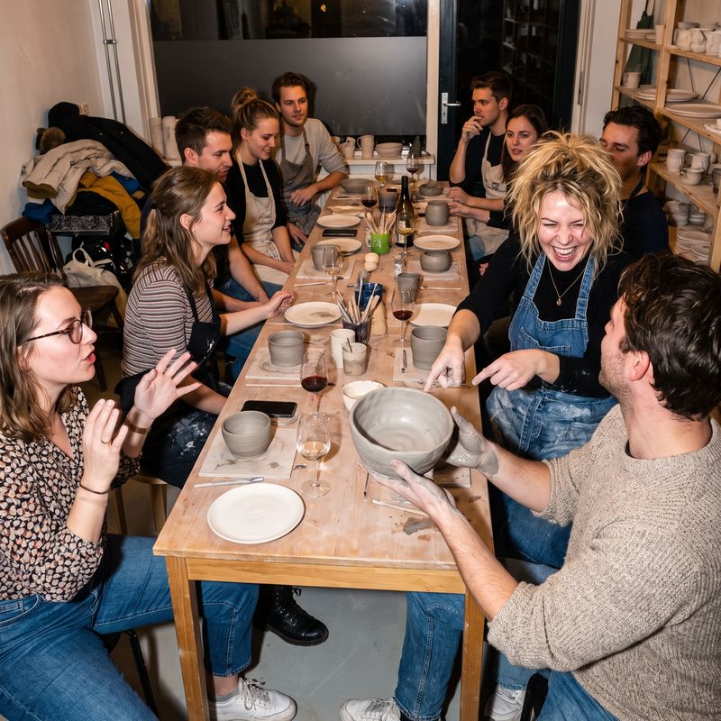 Keramiekworkshop met wijn